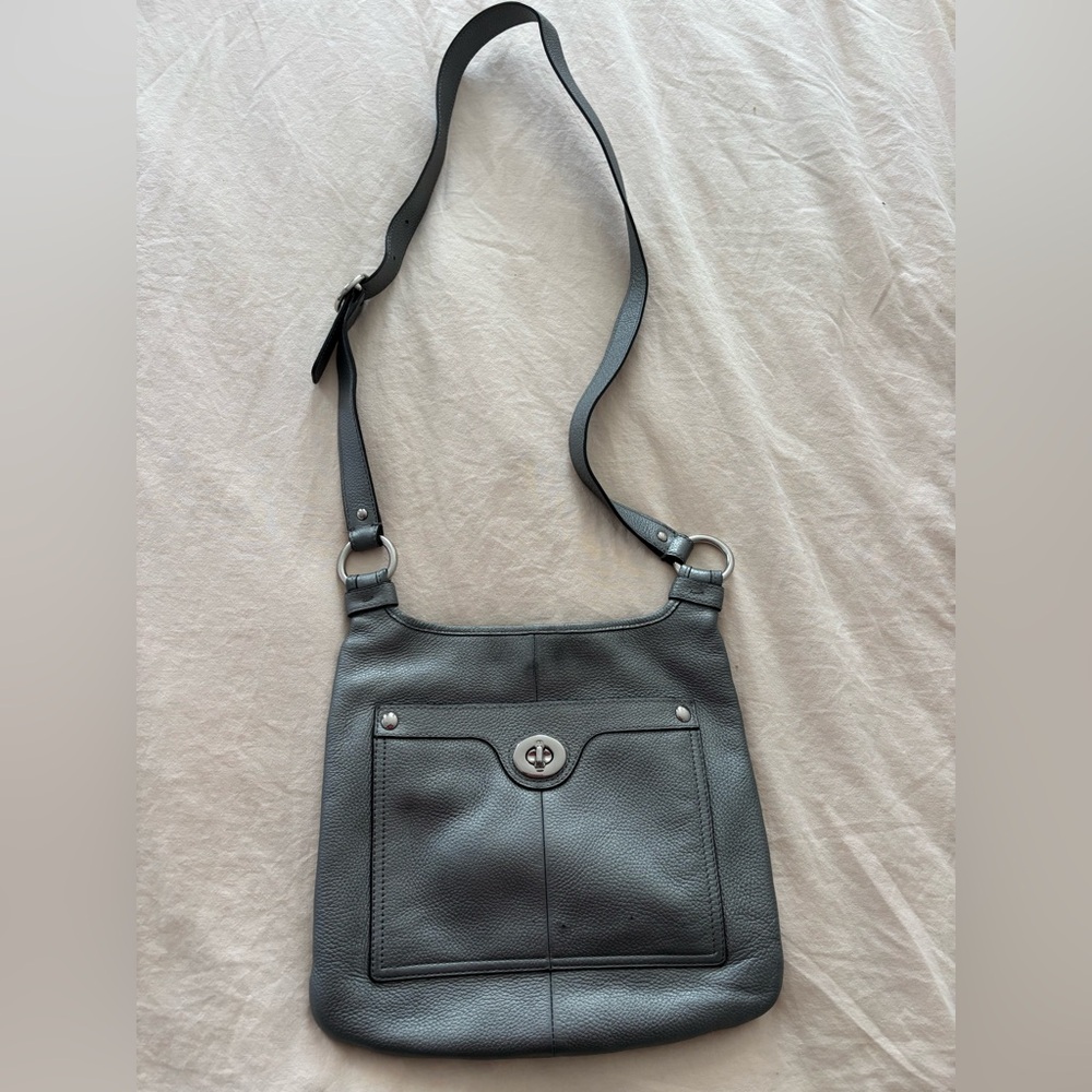 Coach Silver  Leather Crossbody Bag